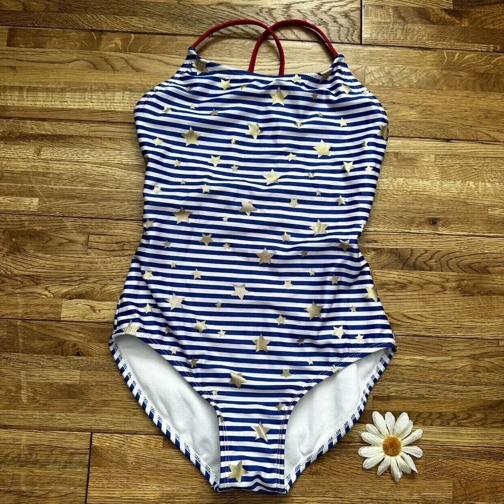 Cat‎ & Jack Stars And Stripes Swimsuit Size 10/12